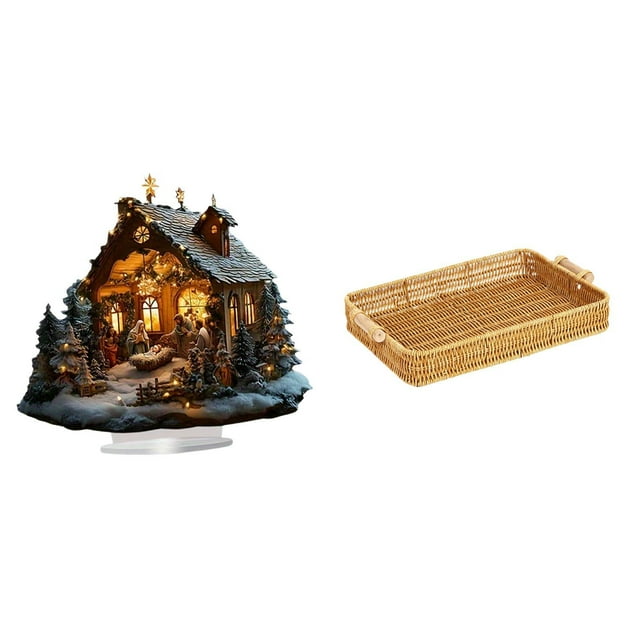 Adorno Tejido De Acrílico, Cesta Decorativa, Decoración De Mesa Independiente, Frutero, Plato De Pan Para Fiesta, Hogar, Estantería, Festival, Dormitorio