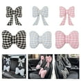 thumbnail image 2 of Decorative Checkered Bowknot Car Cushion Lumbar Support Pillow For Car Interior, 2 of 16