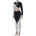 thumbnail image 3 of Women's Danny Phantom Black and White Long Sleeve Crop Top Pants Female Set Outfit, 3 of 7