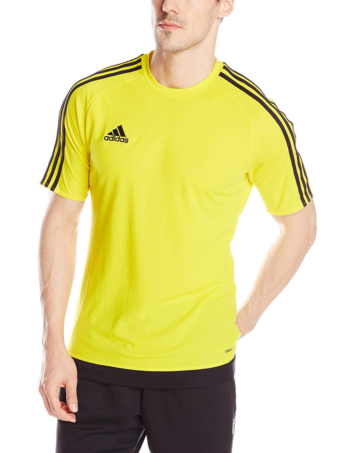 black and yellow adidas shirt