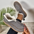 thumbnail image 5 of NexTorq Women's Winter Cotton Shoes Fleece Lined Warm Slip-On Boots Moc Toe Soft Sole Lightweight Cozy Cold Weather Footwear for Walking and Everyday Wear Dark Gray US-9 (EU-43), 5 of 7