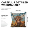 thumbnail image 2 of bull sunflowers blue sky Linen toss pillowcase decoration pillowcase gifting preferred 18x18 inch cushion cover 2 sets sofa pillowcase sofa bedroom living room car, 2 of 8