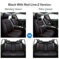 thumbnail image 3 of For Toyota Corolla Car Seat Covers, Full Set Front Rear Seat Pu Leather Seat Protector with Pillow for Avalon/ Venza/ Sequoia/ RAV4 Black with Red Line, 3 of 14