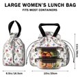 thumbnail image 5 of Pioneer Flower Floral Print Pattern Drawstring Lunch Bag Women - Drawstring Lunch Bag Insulated for Work Office - Stain-Resistant Large Lunchbags for Women with Multi-Pockets, 5 of 6