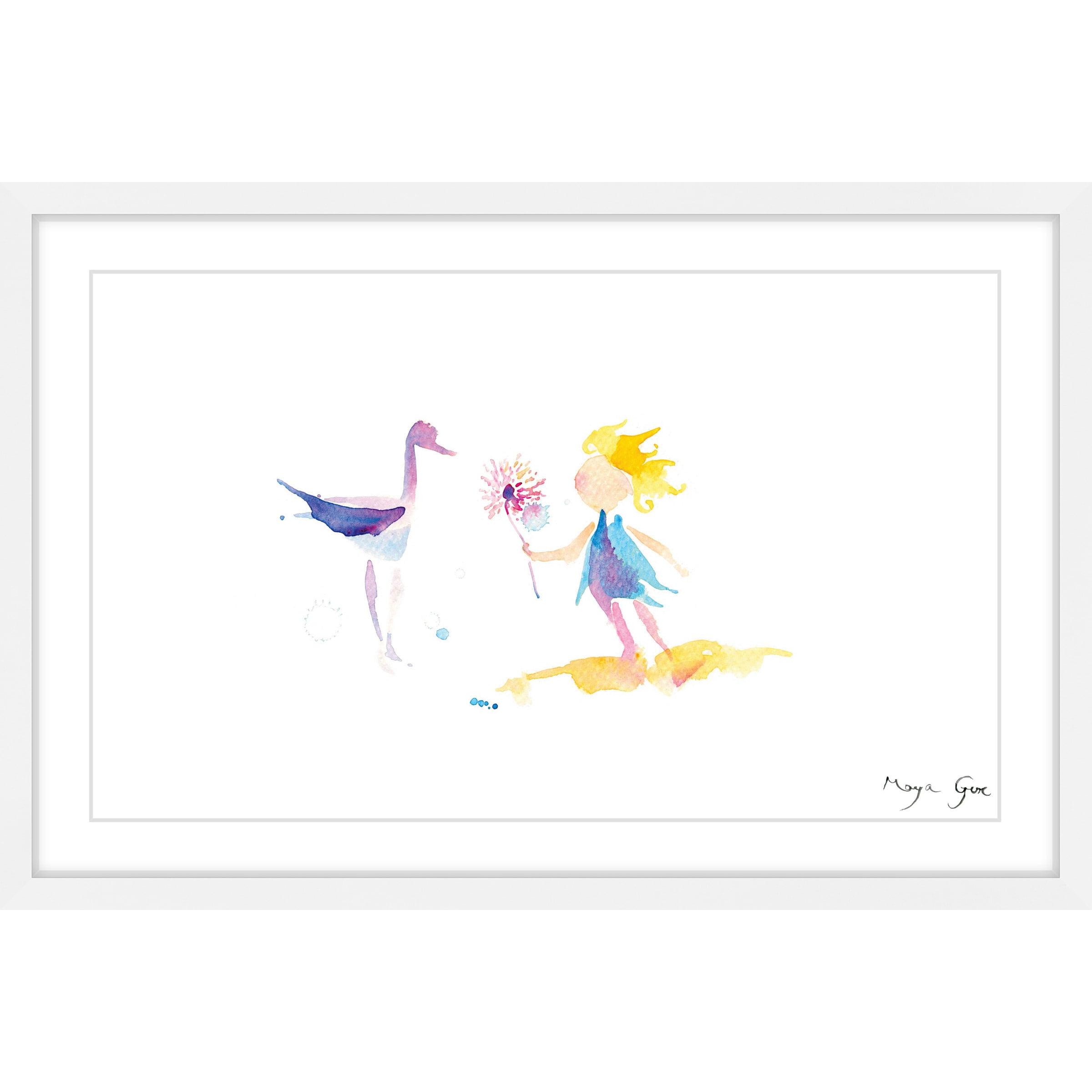 Marmont Hill "Crane Girl" by Maya Gur Framed Painting Print
