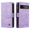 thumbnail image 2 of Feishell for Google Pixel 6 Pro 6.7 inch Zipper Wallet Case with Wrist Strap & Shoulder Strap,Premium PU Leather Magnetic Clasp Flip Holder Card Slots Crossbody Phone Case for Women Men,Purple, 2 of 18
