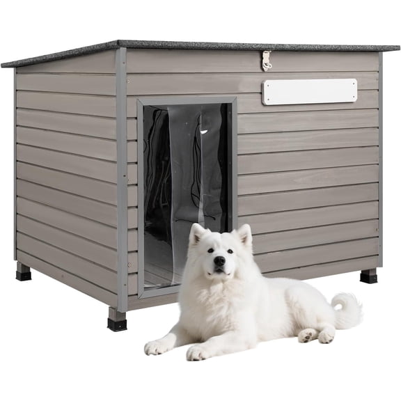 Petsblublu Outdoor Dog House Indoor Anti-Chewing Iron Frame Dog Kennel，43.3" D X 26.4" W X 33.5" H
