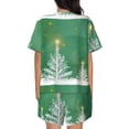 thumbnail image 3 of Bixox Women's Christmas Green Printed Pajama Set 2 Piece Lounge Set Top and Shorts Soft Pajamas, Shorts with Pockets, 3 of 7