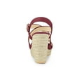 thumbnail image 2 of BLISSFUL STEP Women's Shoes Crisscross Ankle Strap Espadrille Wedge Sandals Burgundy 9, 2 of 8