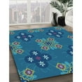 thumbnail image 2 of Ahgly Company Indoor Round Patterned Blueberry Blue Area Rugs, 4' Round, 2 of 6
