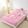 thumbnail image 4 of Homewish Number 18 Twin Sheet Sets,Personalized Birthday Twin Fitted Sheet,Pink Lovely Bow Knot Flat Sheet For Girls,Luxury Bedroom Decor,3pcs, 4 of 7