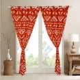 thumbnail image 4 of Erosebridal Bohemian Geometric Window Curtains Western Aztec 52"Wx63"L Blackout Curtains For Bedroom Rustic Farmhouse Curtains & Drapes Exotic Exotic Tribal Window Treatments 2 Panels Orange White, 4 of 6