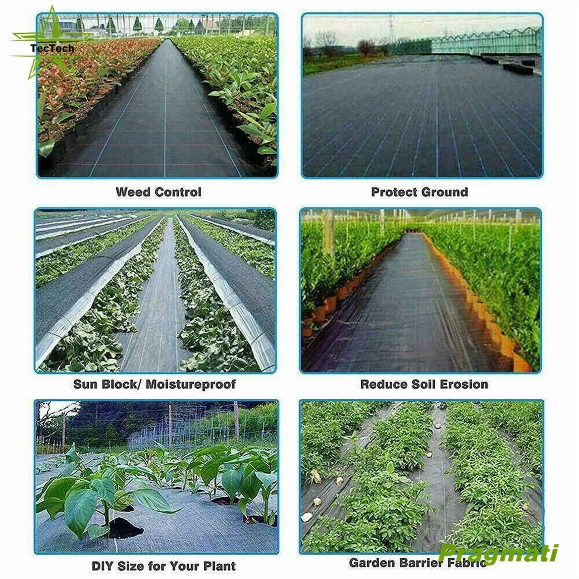 PURELY- 4×16Ft Weed Barrier Garden Landscape Fabric Woven Ground Cover 3.2Oz