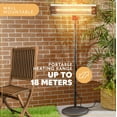 thumbnail image 5 of SereneLife Infrared Patio Heater, Electric Patio Heater for Indoor/Outdoor Use, Portable Stand Heater with Remote Control, 1500 W, for Restaurant, Patio, Backyard, Garage, Decks (Black), 5 of 7