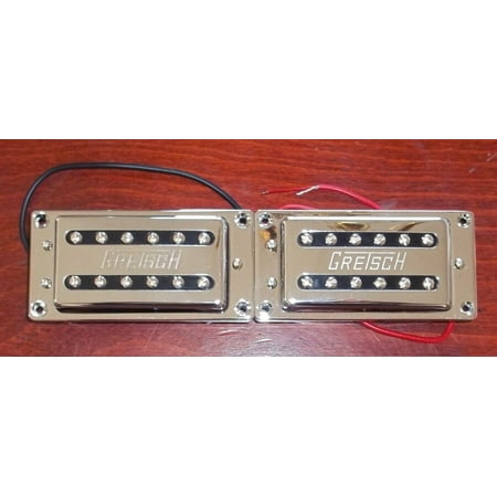 Gretsch® Chrome Bridge & Neck Humbucker Pickup Set With Mounting Rings Brand New