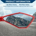 thumbnail image 3 of Unique Bargains Motorcycle Rear View Mirrors Side Rearview Mirror Adjustable Aluminum Alloy 1 Set Red M8/M10 Prismatic Shape, 3 of 7