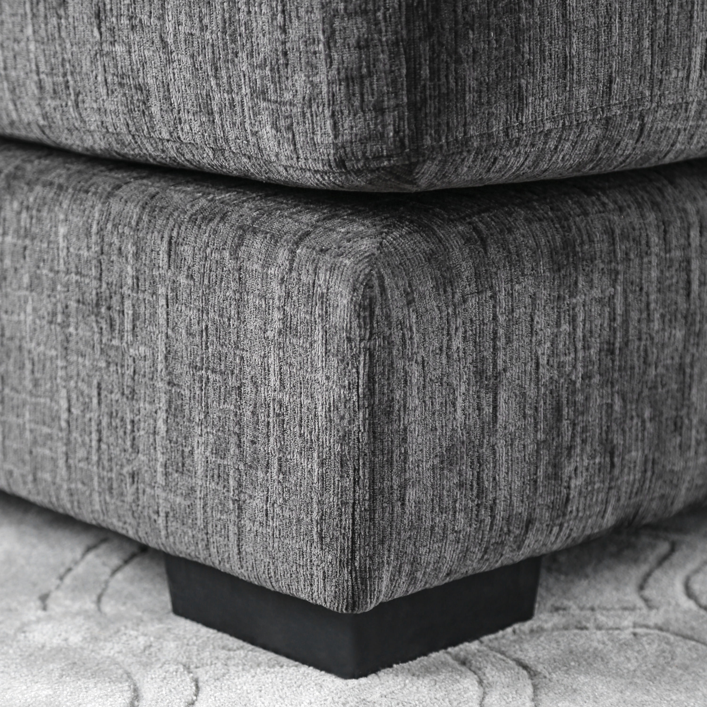 Furniture of America Contemporary Fabric Kayla Ottoman, Gray