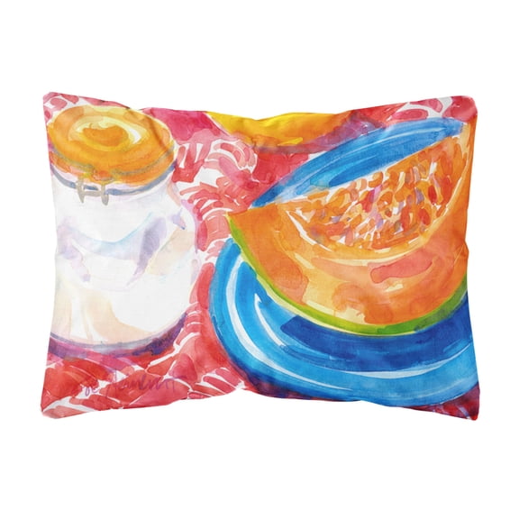Carolines Treasures 6036PW1216 A Slice of Cantelope Decorative Canvas Fabric Pillow 12H x16W multicolor