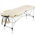 thumbnail image 3 of Yaheetech Professional 3 Fold Massage Table with Backrest/Headrest/Armrest/Hand Pallet, Cream, 3 of 9