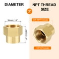 thumbnail image 2 of Adaptador de accesorio de tubería de latón Uxcell, 1/2"G hembra x 3/4"NPT hembra, Niple hexagonal de tubería, de 1/2" a 3/4" hembra, dorado, 2 of 6