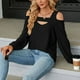 thumbnail image 4 of Camisa con hombros descubiertos Top de manga larga para mujer moda holgada ANGGREK  Otros, 4 of 5