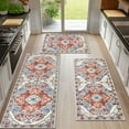 thumbnail image 4 of MeyJey Boho Kitchen Rug and Mat Set 3 Piece, Non-Slip Machine Washable Rugs for Kitchen Floor Dining/Laundry/Living Room, Red/Blue/Beige, 4 of 14