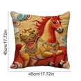 thumbnail image 3 of Uuiauoio Chinese Happy Lunar New Year Spring Festival Throw Pillow Cover, 18 x 18 Inch Year of The Horse Holiday Cushion Case Decoration for Sofa Couch Home Decor, 3 of 6