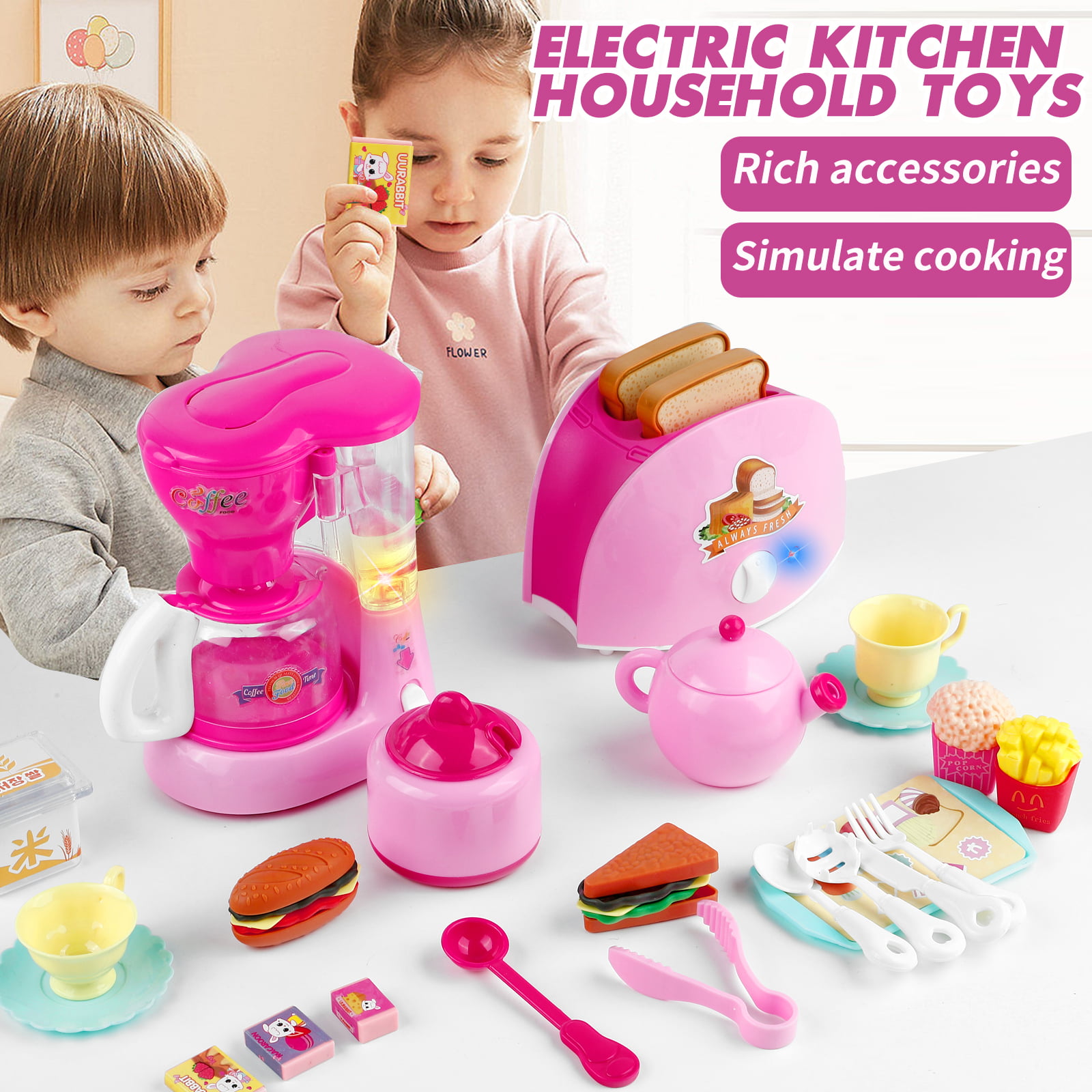 Play Kitchen Appliance Toys - Kids Kitchen Toy Spray Coffee Maker Playset,  Role Pretend Play Kitchen Accessories for 3 Year Old Girl, Toddler Play  Kitchen Set for Girls Boys Ages 4-8 3-5 - Yahoo Shopping
