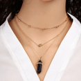 thumbnail image 6 of SmartBy Necklace Hexagonal Rhomboid Faux Crystal 3 Layers Women Heart Beads All Match Choker for Wedding, 6 of 8