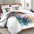 thumbnail image 3 of Juego de edredón con funda de almohada, Boho Floral Highland Vaca Suave juego de cama, 3 of 7