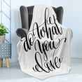 thumbnail image 4 of Love What You Do Soft Flannel Fleece Blanket, Monochrome Style Lettering Design with Hand Calligraphy Elements, Cozy Plush for Indoor and Outdoor Use, 50" x 70", Charcoal Grey White, by Ambesonne, 4 of 5