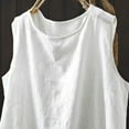thumbnail image 5 of Diufon Cotton Linen Tank Tops for Women Plus Size Summer Sleeveless Crewneck Shirts Casual Loose Blouse, 5 of 6