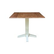 Solid Wood 36 Square Dual Drop Leaf Dining Table - Multi-Color