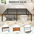Black Metal Frame Queen Size Platform Bed Mattress Foundation with 16 ...