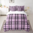 thumbnail image 2 of Homewish Black Plum Buffalo Bedding Comforter Set 7pcs for Teens, Chic Checkered Square Queen Bedding Sets, Modern Fashion Reversible Queen Sheet Sets, Breathable Home Decor, 2 of 7