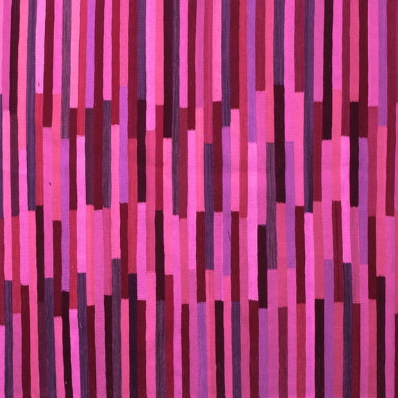 Ahgly Company Indoor Square Oriental Pink Traditional Area Rugs, 6' Square