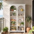 thumbnail image 5 of Finmind 71-inch Tall Bookshelf,  Farmhouse 5-Tier Bookcase with Open Shelves, Large Wood Book Shelf Display Shelving Unit for Home Office, White, 5 of 8