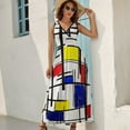 thumbnail image 7 of Mondrian Minimalist De Stijl Modern Art ? epitomegirl Sleeveless Dress chic and elegant evening dress Women's dresses, 7 of 7