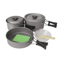 QccHieUs Camping Cookware Mess Set Camping Cooking Set Easy to Clean Lightweight Aluminum