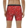 thumbnail image 4 of Salouo Red Paisley Floral Pattern Men's Boxer Briefs, Soft & Breathable Underwear Elastic Waistband Briefs for Men,1-Pack, 4 of 7
