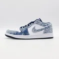 thumbnail image 2 of CZ8455-100 N I-K-E A i r-Jor-dan 1 Low Washed Denim Midnight Navy White Blue (Men's), 2 of 6