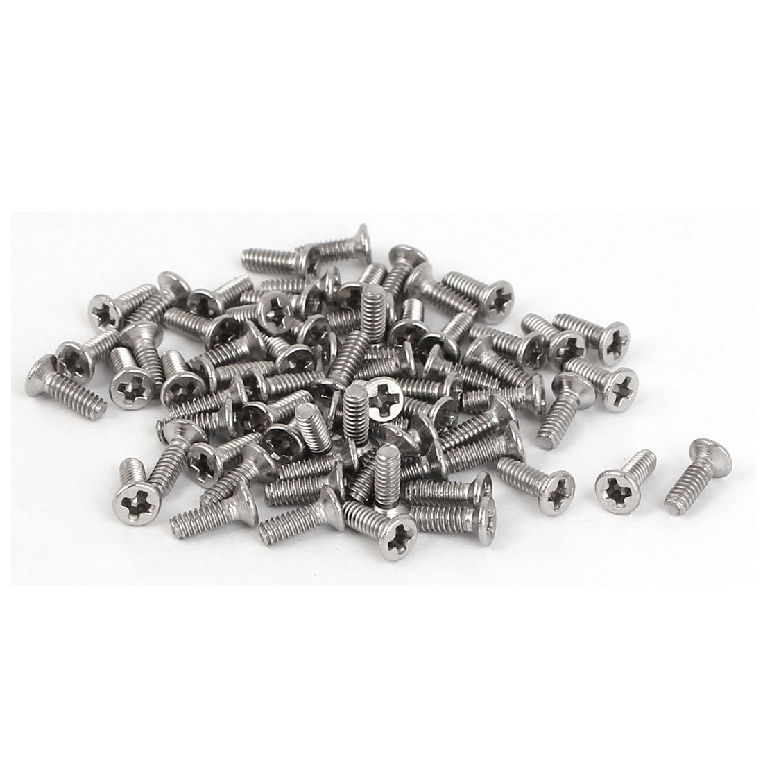 M2 x 6mm 316 Stainless Steel Phillips Drive Flat Head Screws Bolts 75