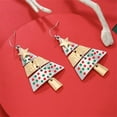 thumbnail image 5 of Christmas Tree Dangle Drop Earrings for Women Gold-Toned Star Dangling Statement Fish Hook Stud Earring Fashion Lightweight Thanksgiving Holiday Xmas Jewelry, 5 of 6