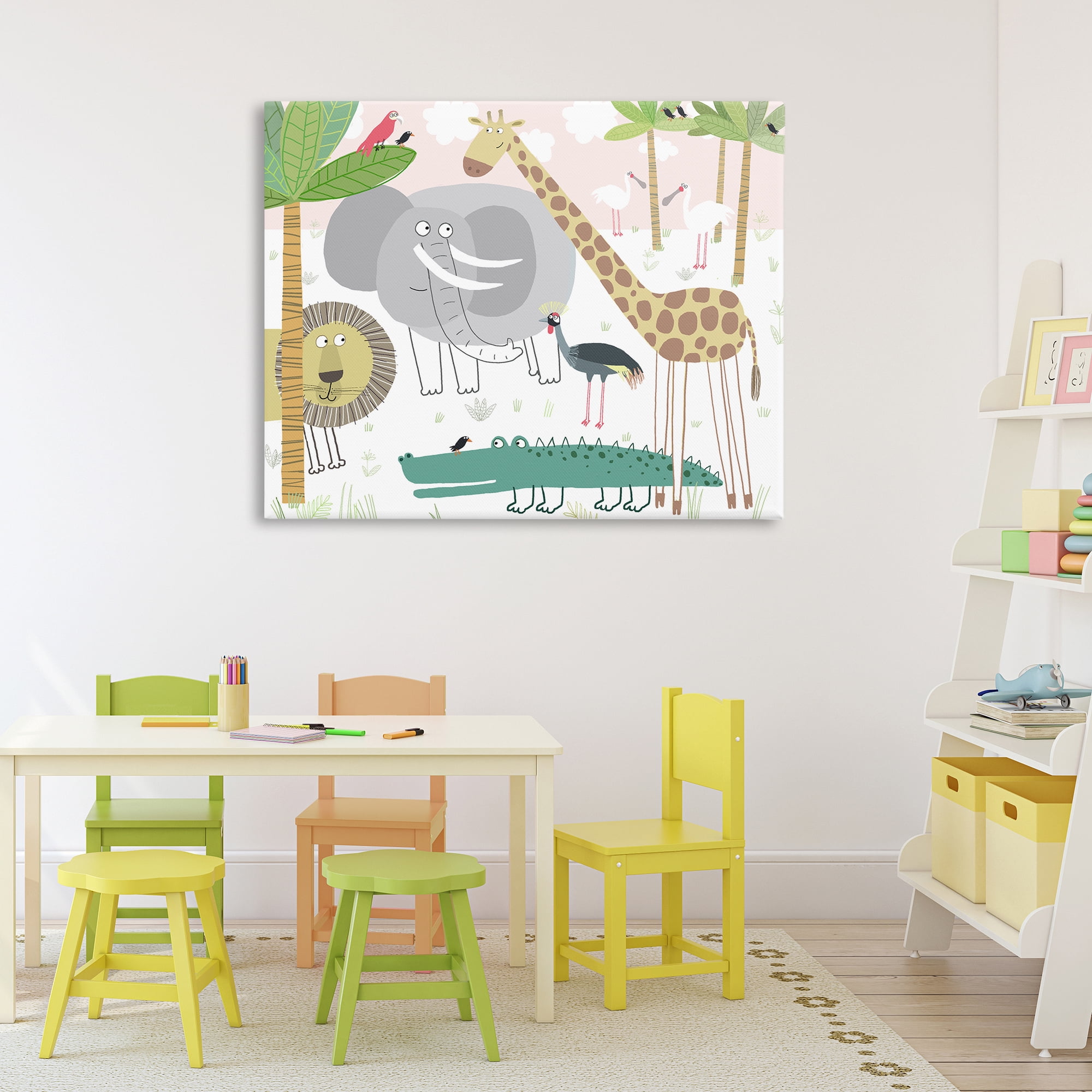 Stupell Industries Safari Animals Out and About Canvas Wall Art, design by Carla Daly