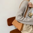 thumbnail image 1 of Women Felt Solid Color Handbag Female Casual Soft Small Zipper Messenger Bag, 1 of 10