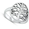 thumbnail image 4 of Cutout Tree of Life Ring Spiritual .925 Sterling Silver Band Jewelry Female Male Unisex Size 10, 4 of 4