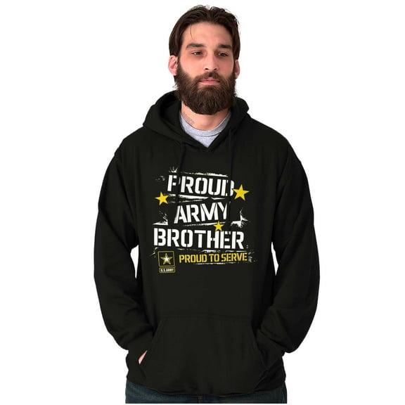 Military Logo Proud US Army Brother Hoodie Hooded Sweatshirt Men Brisco Brands S