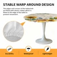 thumbnail image 2 of Elastic Fitted Round Tablecloth, Sunflowers Waterproof Stretch Table Cover for 45"-54" Tables, Yellow Floral Bees Green Leaves Watercolor Washable Outdoor Tablecloths for Patio, Picnic, Camping, 2 of 9
