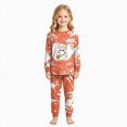 thumbnail image 6 of TOWED22 Kids Halloween Pajamas Pumpkin Ghost Print Cotton Sleepwear Toddler Girls Boys Skeleton Skull Halloween Pjs Sets(Orange,7Y), 6 of 7