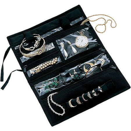 Household Essentials Jewelry Roll, Black